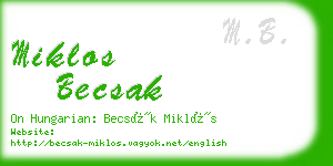 miklos becsak business card